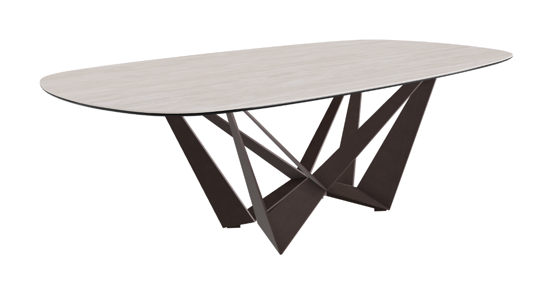 Cattelan Italia Skorpio Keramik Biscuit & Polygon Shaped Dining Table