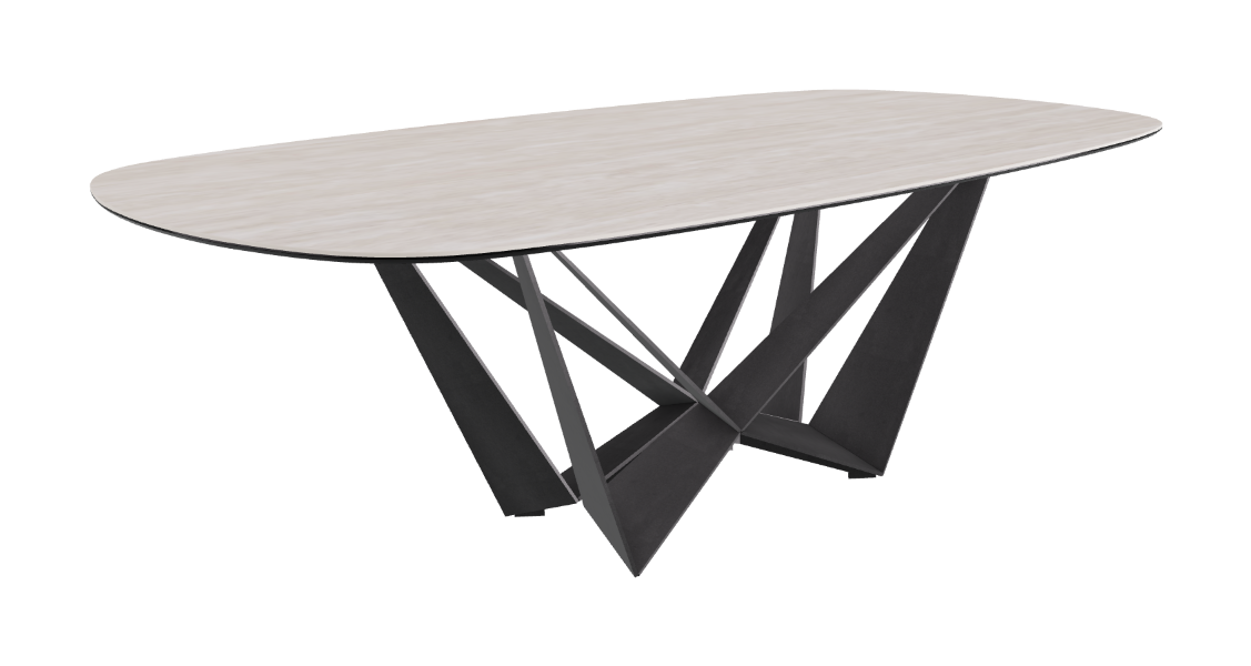 Cattelan Italia Skorpio Keramik Biscuit & Polygon Shaped Dining Table