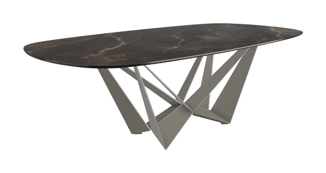 Cattelan Italia Skorpio Keramik Biscuit & Polygon Shaped Dining Table