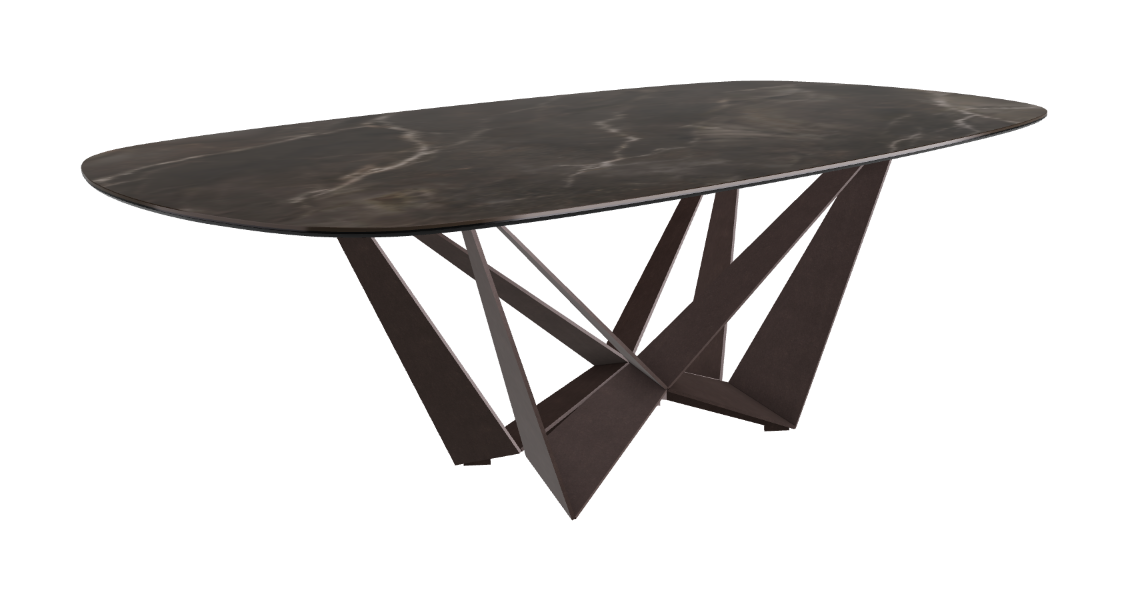 Cattelan Italia Skorpio Keramik Biscuit & Polygon Shaped Dining Table