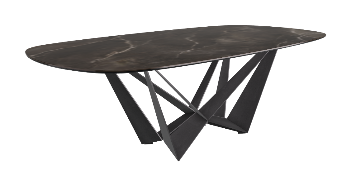 Cattelan Italia Skorpio Keramik Biscuit & Polygon Shaped Dining Table