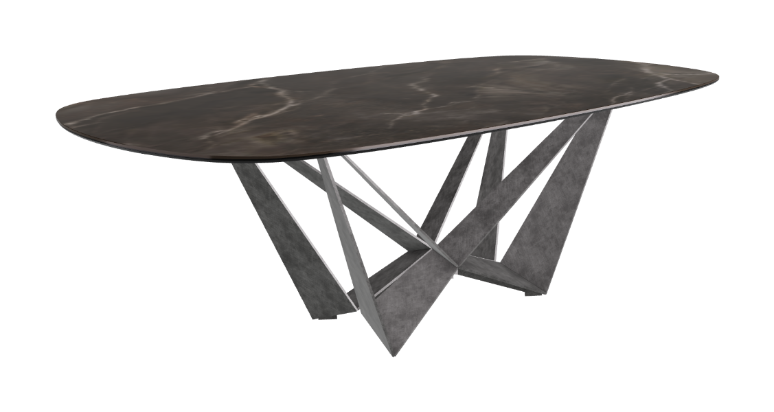 Cattelan Italia Skorpio Keramik Biscuit & Polygon Shaped Dining Table