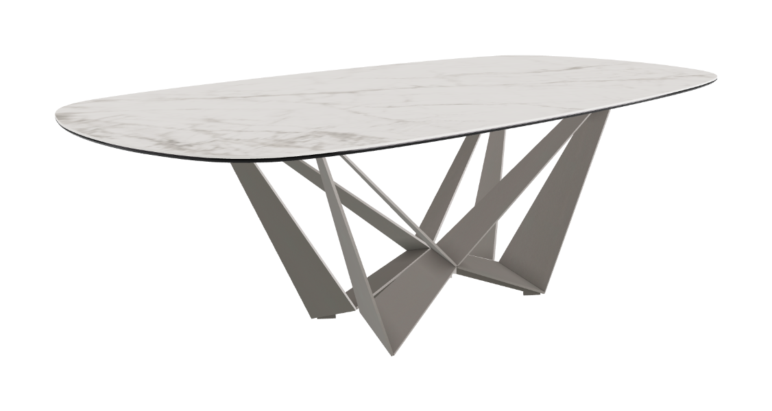 Cattelan Italia Skorpio Keramik Biscuit & Polygon Shaped Dining Table
