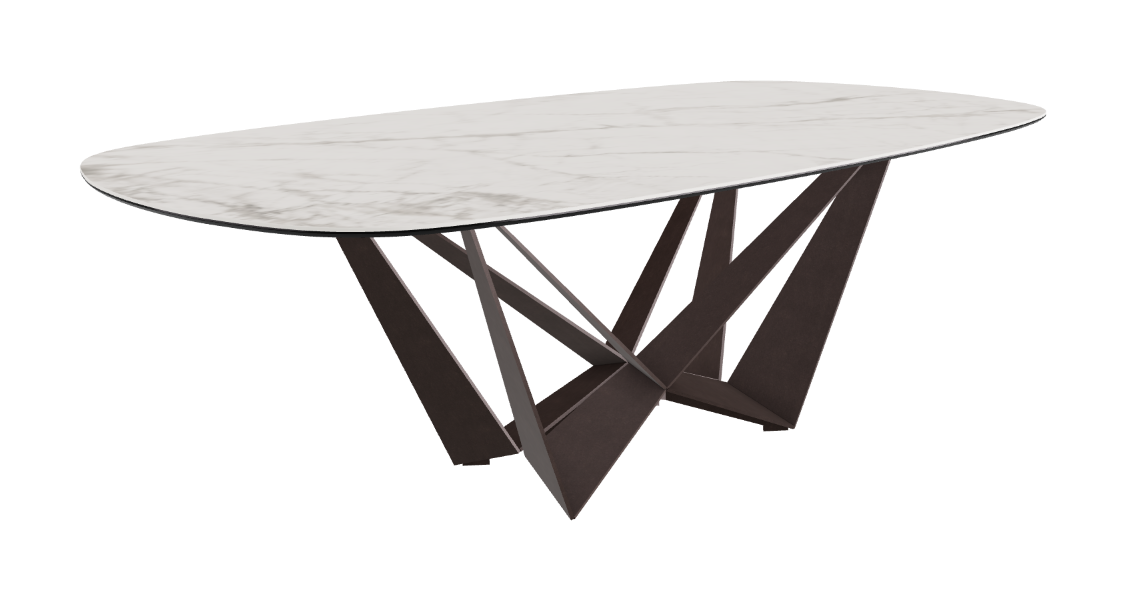 Cattelan Italia Skorpio Keramik Biscuit & Polygon Shaped Dining Table