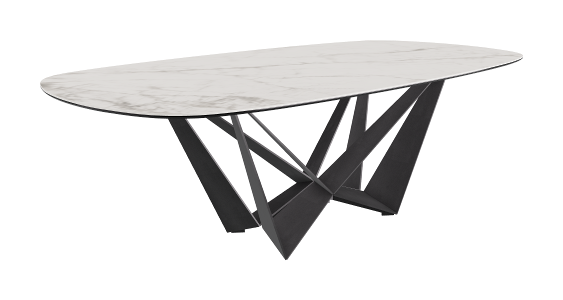 Cattelan Italia Skorpio Keramik Biscuit & Polygon Shaped Dining Table