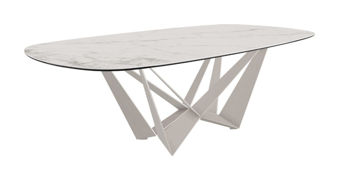 Cattelan Italia Skorpio Keramik Biscuit & Polygon Shaped Dining Table