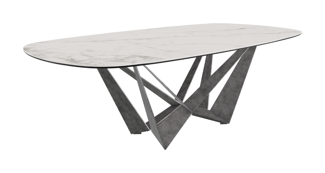 Cattelan Italia Skorpio Keramik Biscuit & Polygon Shaped Dining Table