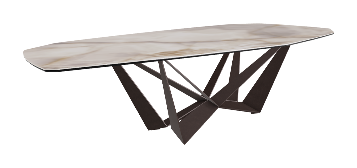 Cattelan Italia Skorpio Keramik Biscuit & Polygon Shaped Dining Table