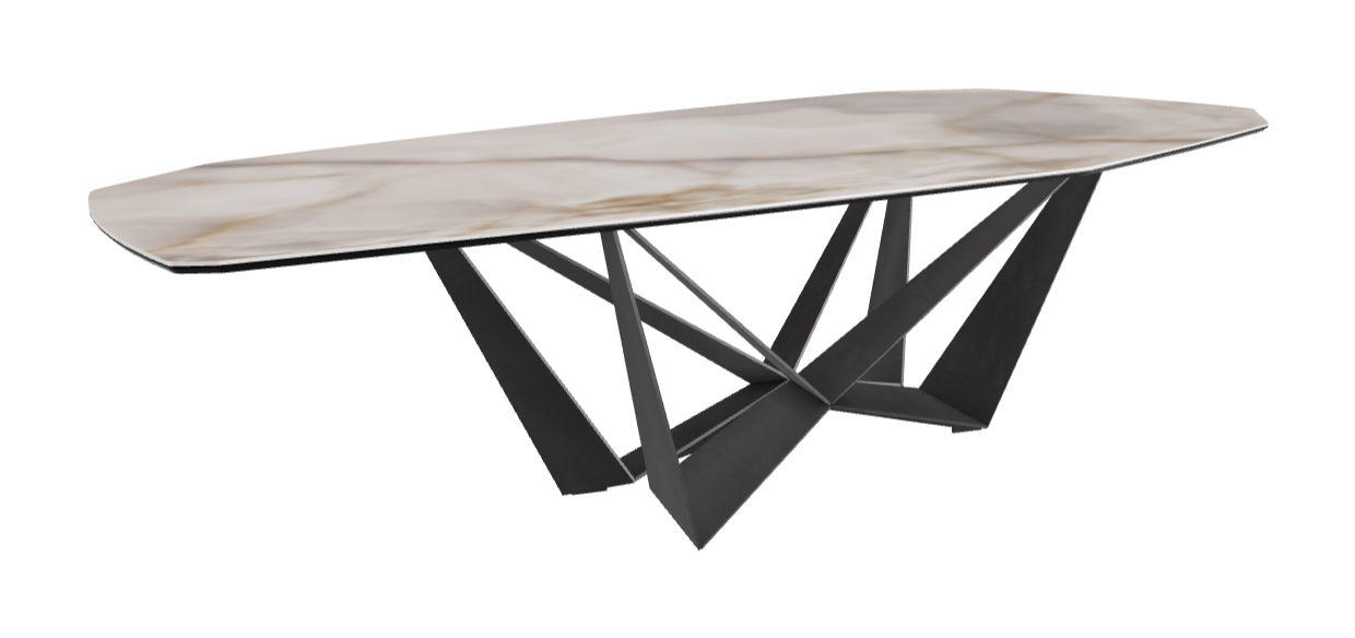 Cattelan Italia Skorpio Keramik Biscuit & Polygon Shaped Dining Table