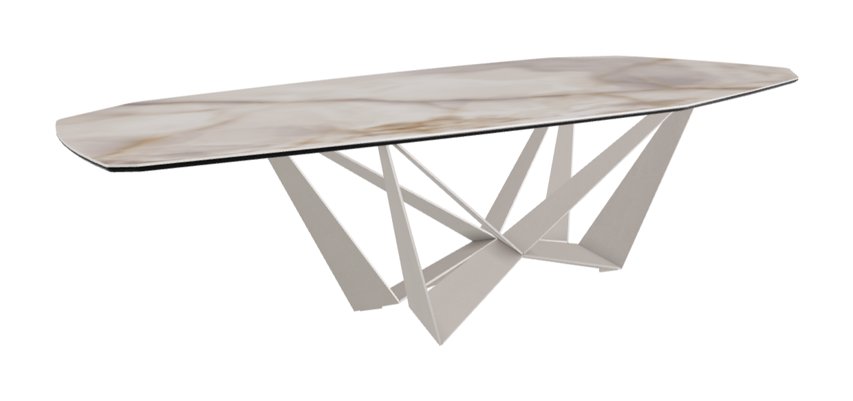 Cattelan Italia Skorpio Keramik Biscuit & Polygon Shaped Dining Table
