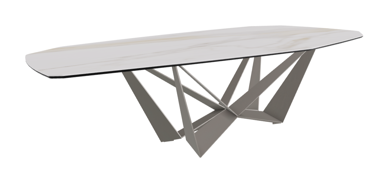 Cattelan Italia Skorpio Keramik Biscuit & Polygon Shaped Dining Table
