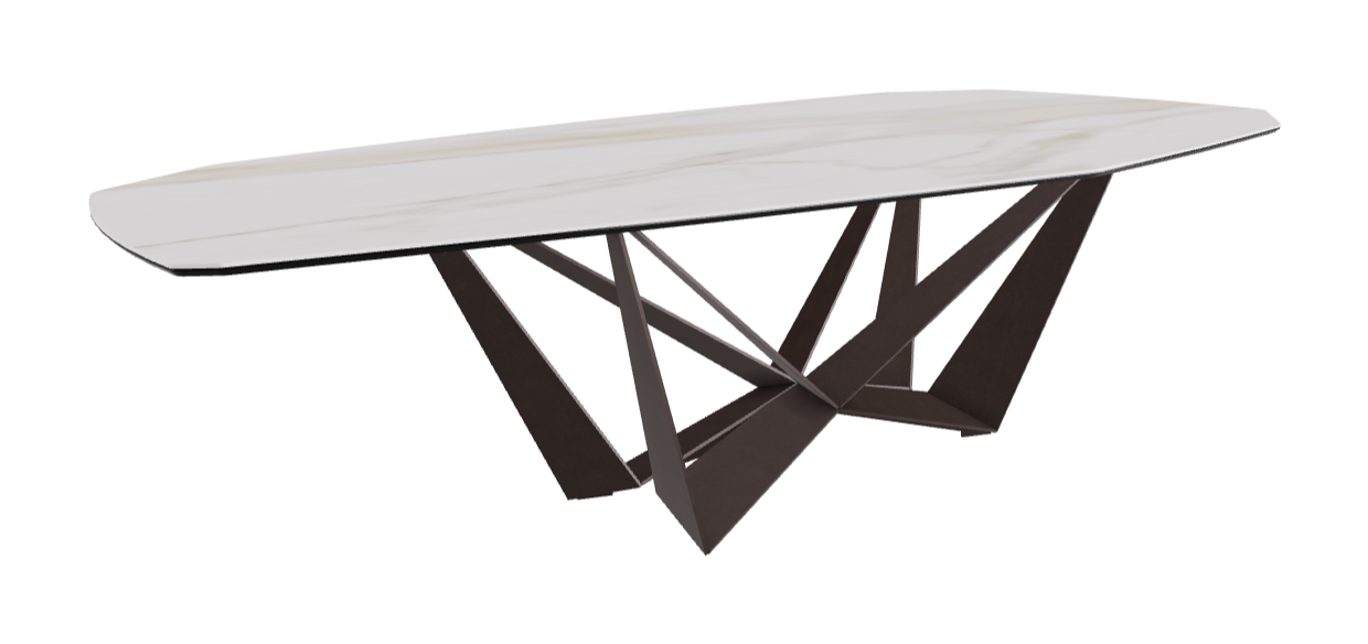 Cattelan Italia Skorpio Keramik Biscuit & Polygon Shaped Dining Table