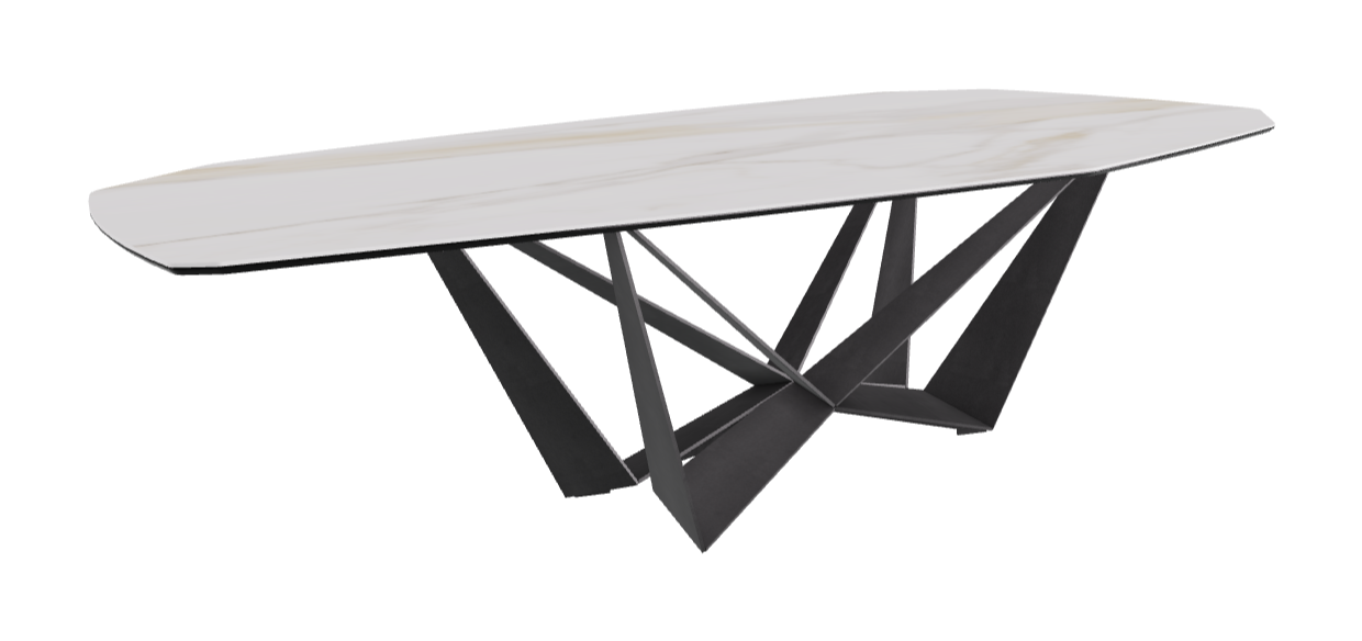 Cattelan Italia Skorpio Keramik Biscuit & Polygon Shaped Dining Table