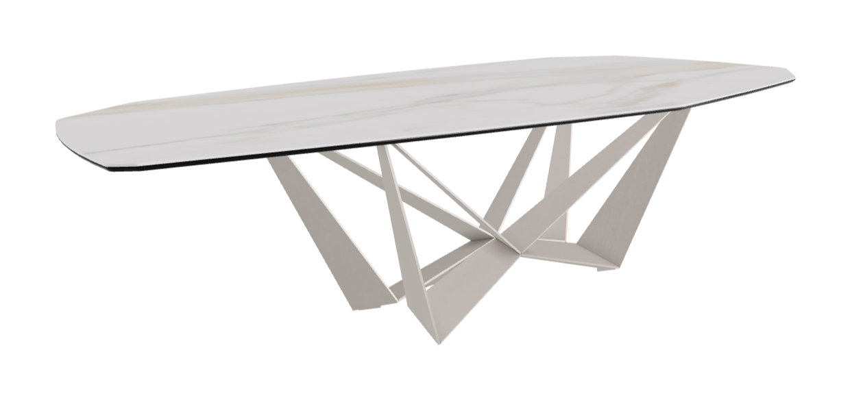 Cattelan Italia Skorpio Keramik Biscuit & Polygon Shaped Dining Table