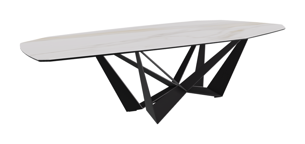 Cattelan Italia Skorpio Keramik Biscuit & Polygon Shaped Dining Table