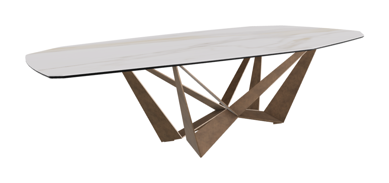 Cattelan Italia Skorpio Keramik Biscuit & Polygon Shaped Dining Table