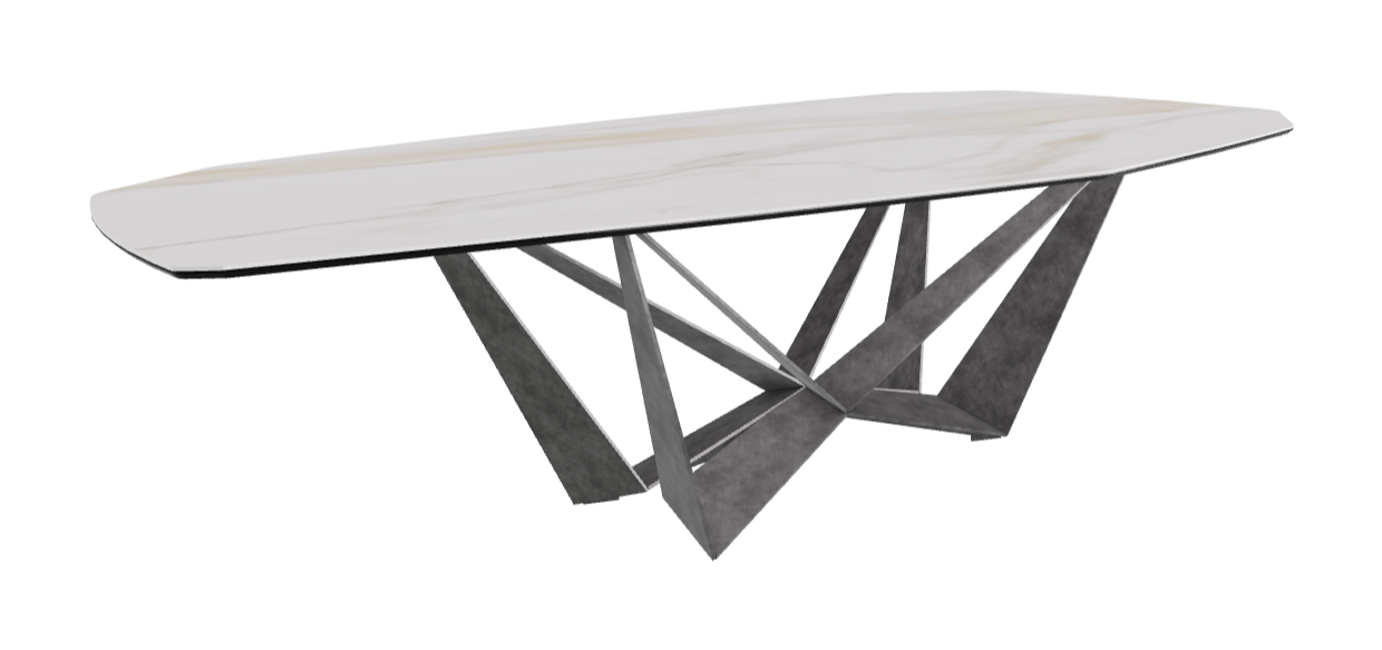 Cattelan Italia Skorpio Keramik Biscuit & Polygon Shaped Dining Table