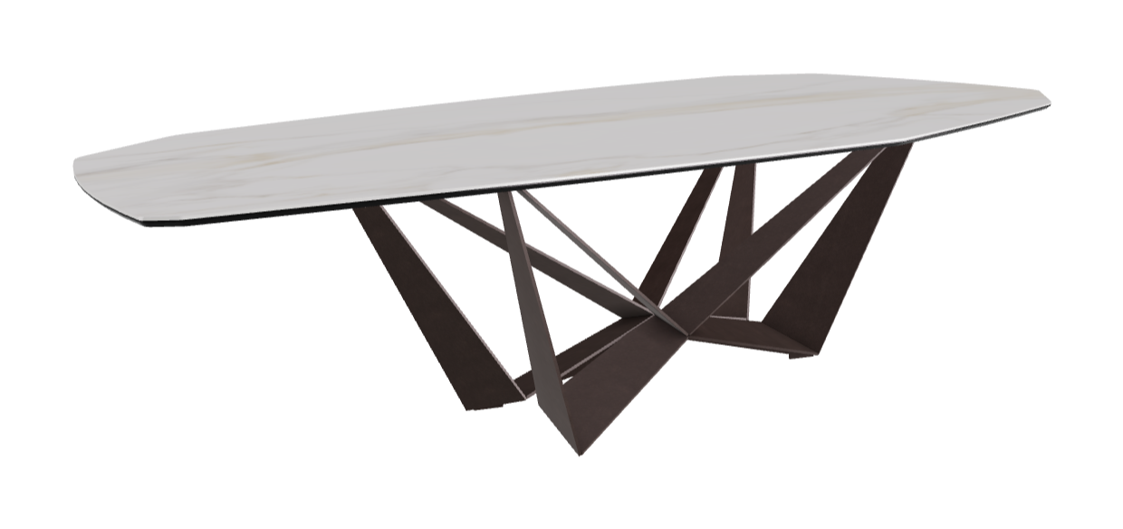 Cattelan Italia Skorpio Keramik Biscuit & Polygon Shaped Dining Table