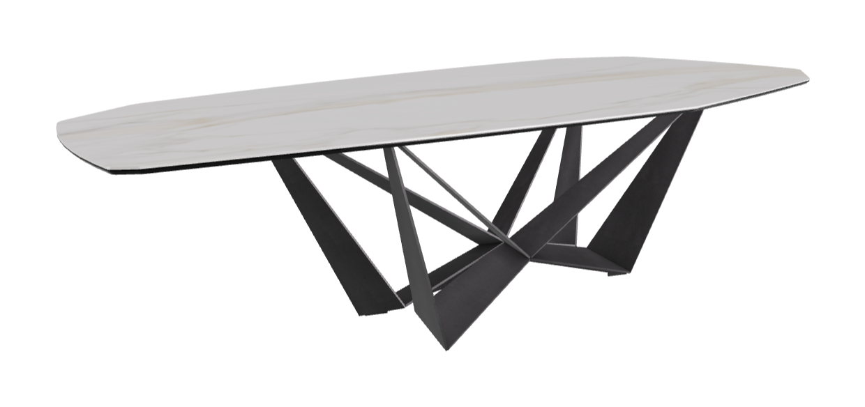 Cattelan Italia Skorpio Keramik Biscuit & Polygon Shaped Dining Table