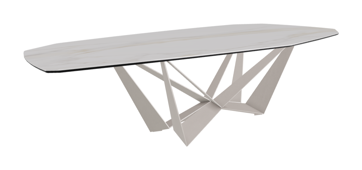 Cattelan Italia Skorpio Keramik Biscuit & Polygon Shaped Dining Table