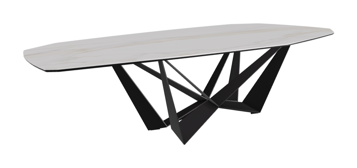 Cattelan Italia Skorpio Keramik Biscuit & Polygon Shaped Dining Table