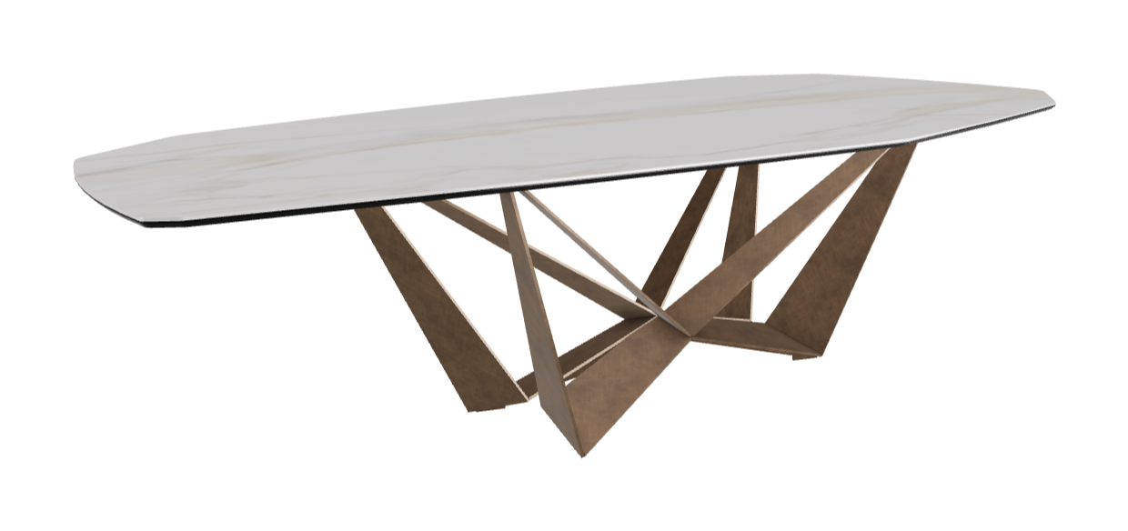 Cattelan Italia Skorpio Keramik Biscuit & Polygon Shaped Dining Table