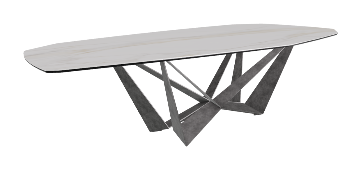 Cattelan Italia Skorpio Keramik Biscuit & Polygon Shaped Dining Table