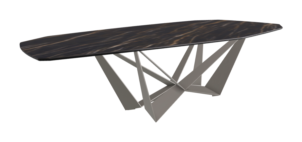 Cattelan Italia Skorpio Keramik Biscuit & Polygon Shaped Dining Table