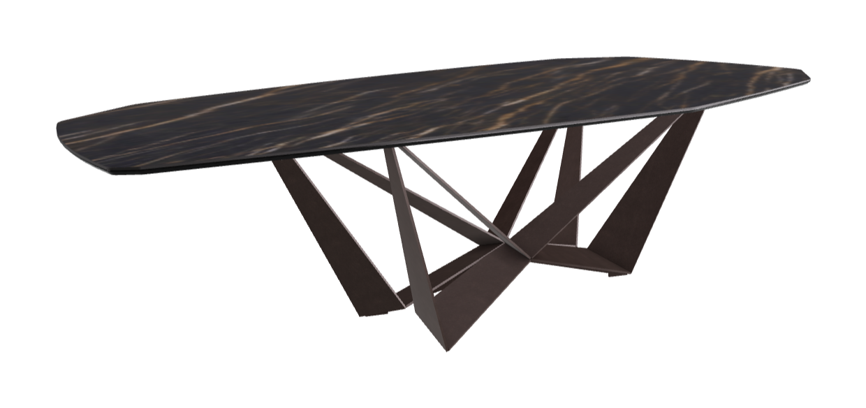 Cattelan Italia Skorpio Keramik Biscuit & Polygon Shaped Dining Table