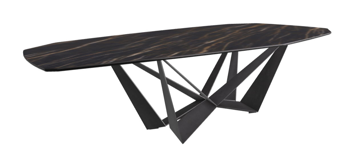 Cattelan Italia Skorpio Keramik Biscuit & Polygon Shaped Dining Table