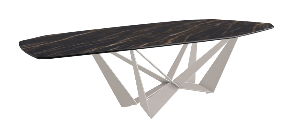 Cattelan Italia Skorpio Keramik Biscuit & Polygon Shaped Dining Table