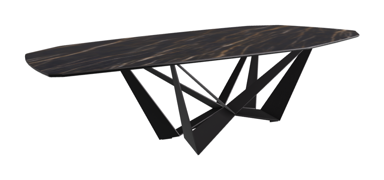 Cattelan Italia Skorpio Keramik Biscuit & Polygon Shaped Dining Table