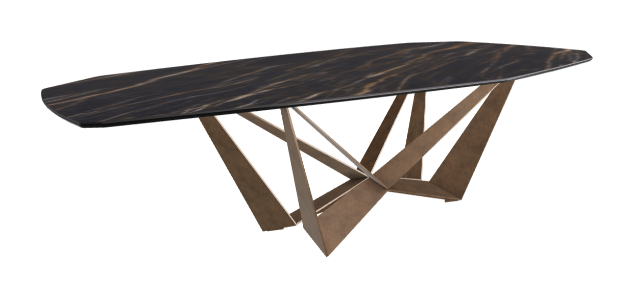 Cattelan Italia Skorpio Keramik Biscuit & Polygon Shaped Dining Table