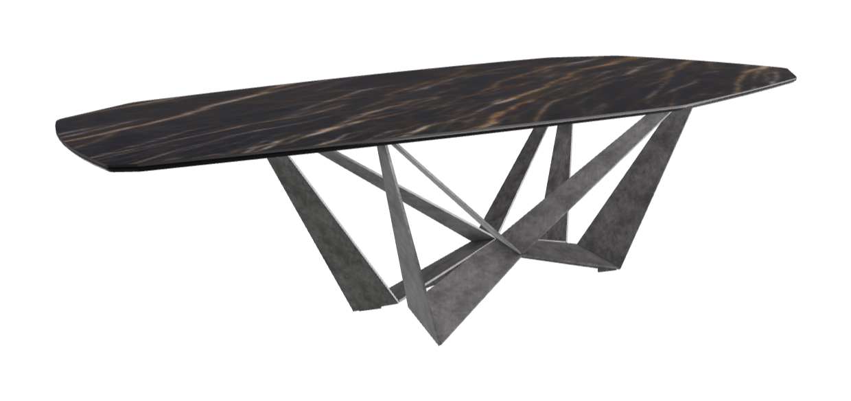 Cattelan Italia Skorpio Keramik Biscuit & Polygon Shaped Dining Table
