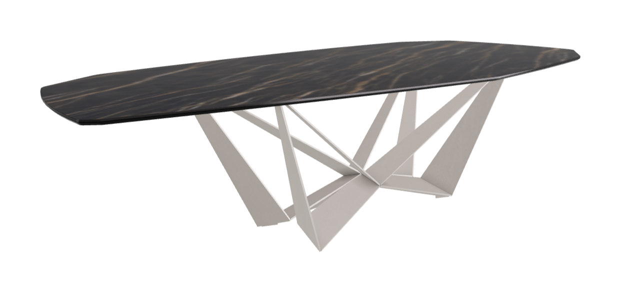 Cattelan Italia Skorpio Keramik Biscuit & Polygon Shaped Dining Table
