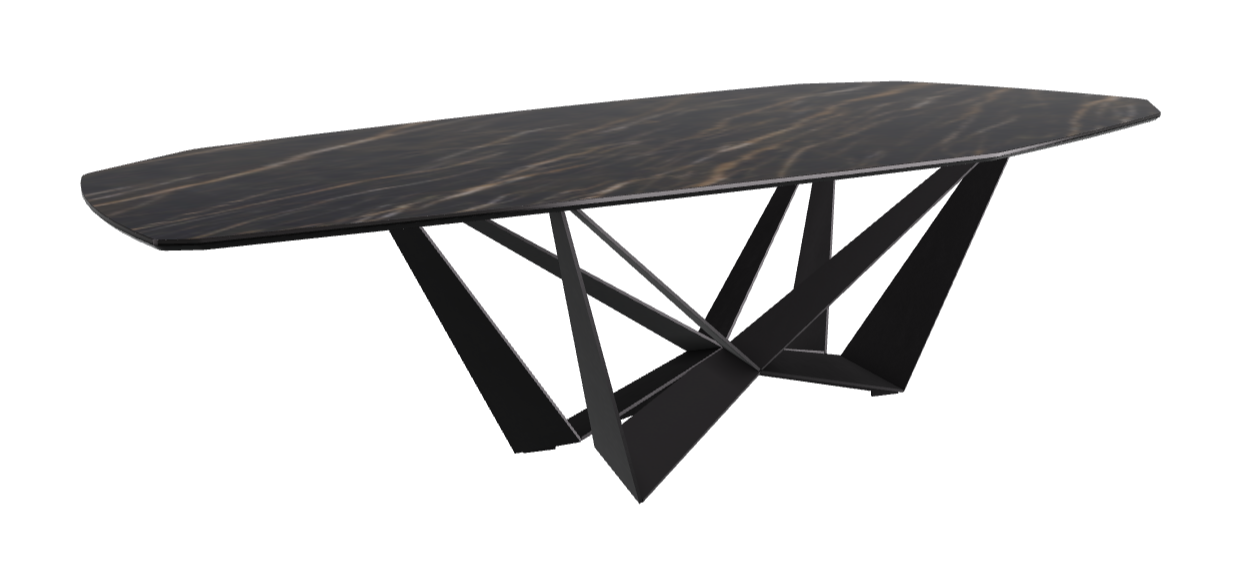 Cattelan Italia Skorpio Keramik Biscuit & Polygon Shaped Dining Table