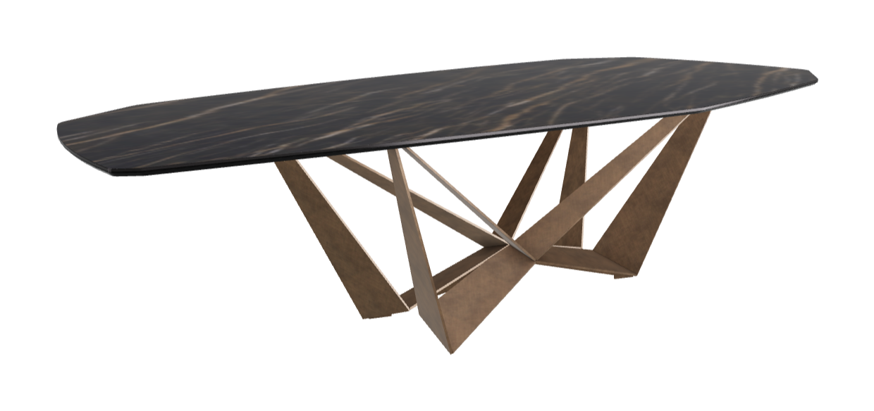 Cattelan Italia Skorpio Keramik Biscuit & Polygon Shaped Dining Table