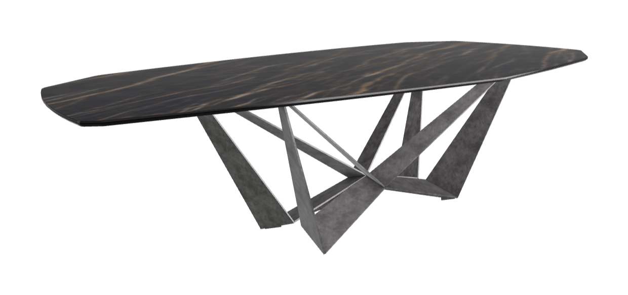Cattelan Italia Skorpio Keramik Biscuit & Polygon Shaped Dining Table