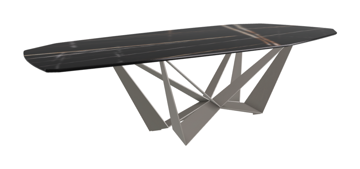 Cattelan Italia Skorpio Keramik Biscuit & Polygon Shaped Dining Table