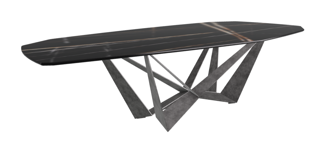 Cattelan Italia Skorpio Keramik Biscuit & Polygon Shaped Dining Table