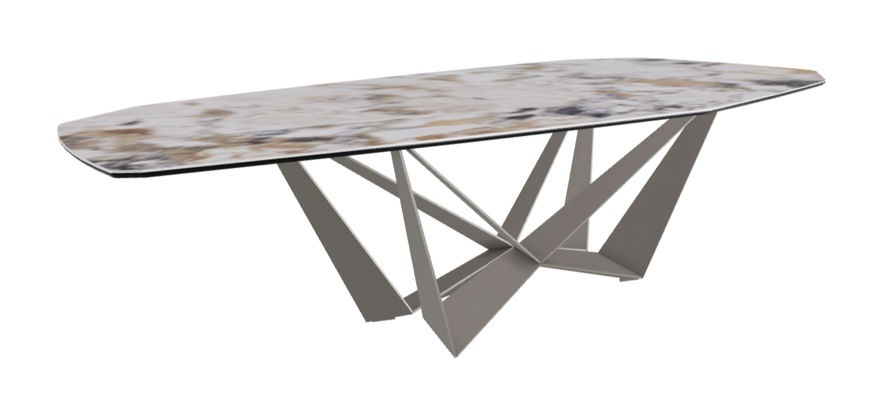 Cattelan Italia Skorpio Keramik Biscuit & Polygon Shaped Dining Table