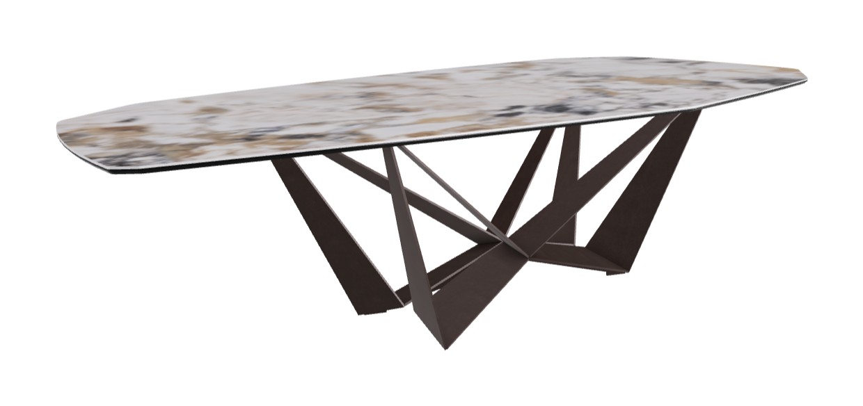Cattelan Italia Skorpio Keramik Biscuit & Polygon Shaped Dining Table