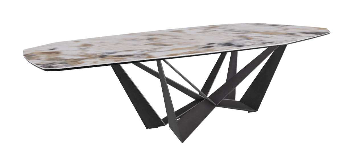 Cattelan Italia Skorpio Keramik Biscuit & Polygon Shaped Dining Table