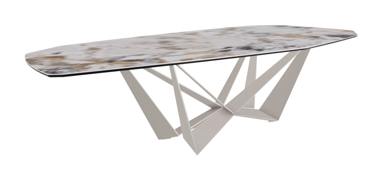 Cattelan Italia Skorpio Keramik Biscuit & Polygon Shaped Dining Table