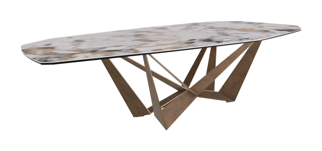 Cattelan Italia Skorpio Keramik Biscuit & Polygon Shaped Dining Table