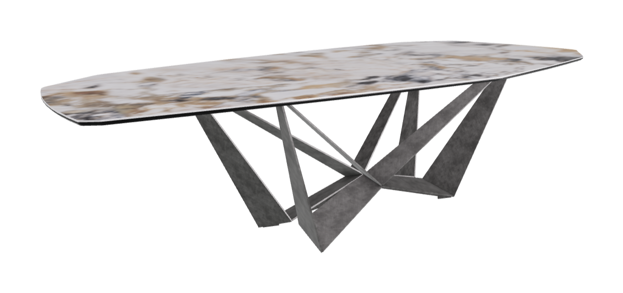 Cattelan Italia Skorpio Keramik Biscuit & Polygon Shaped Dining Table