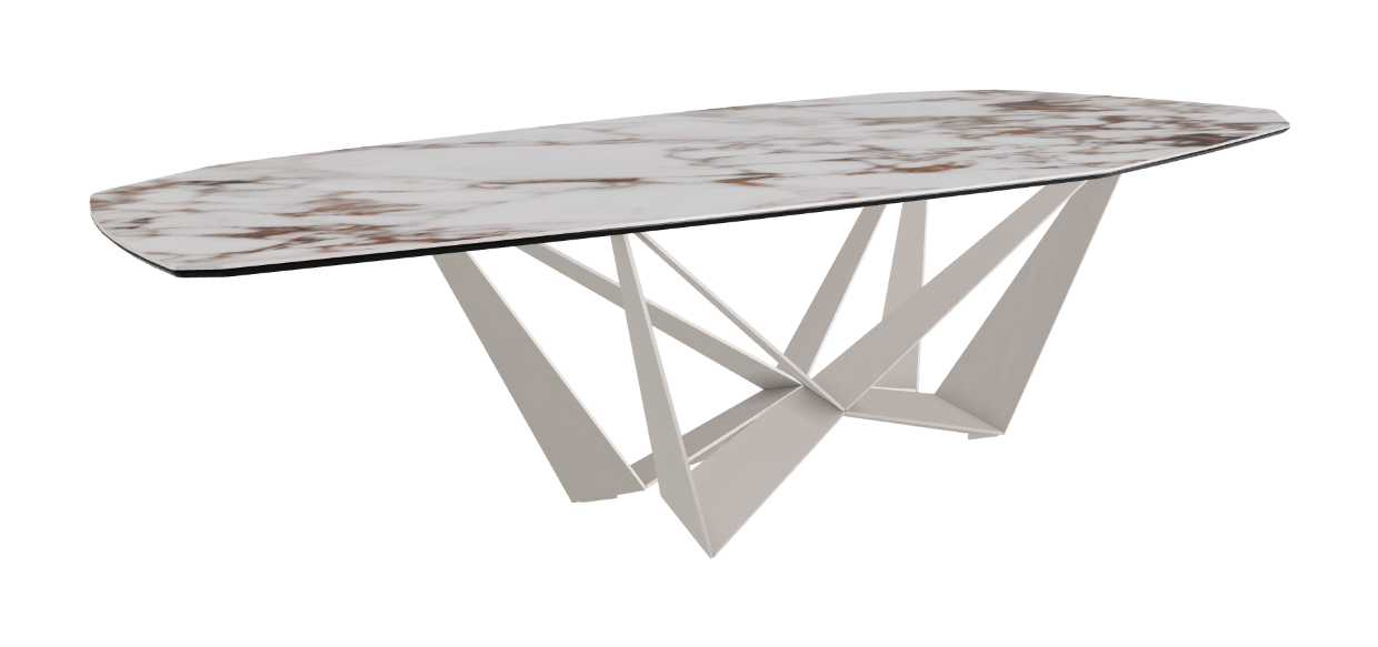 Cattelan Italia Skorpio Keramik Biscuit & Polygon Shaped Dining Table