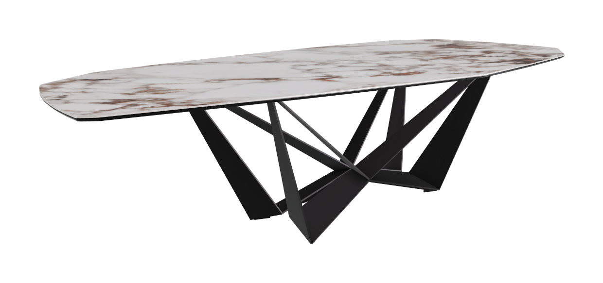 Cattelan Italia Skorpio Keramik Biscuit & Polygon Shaped Dining Table