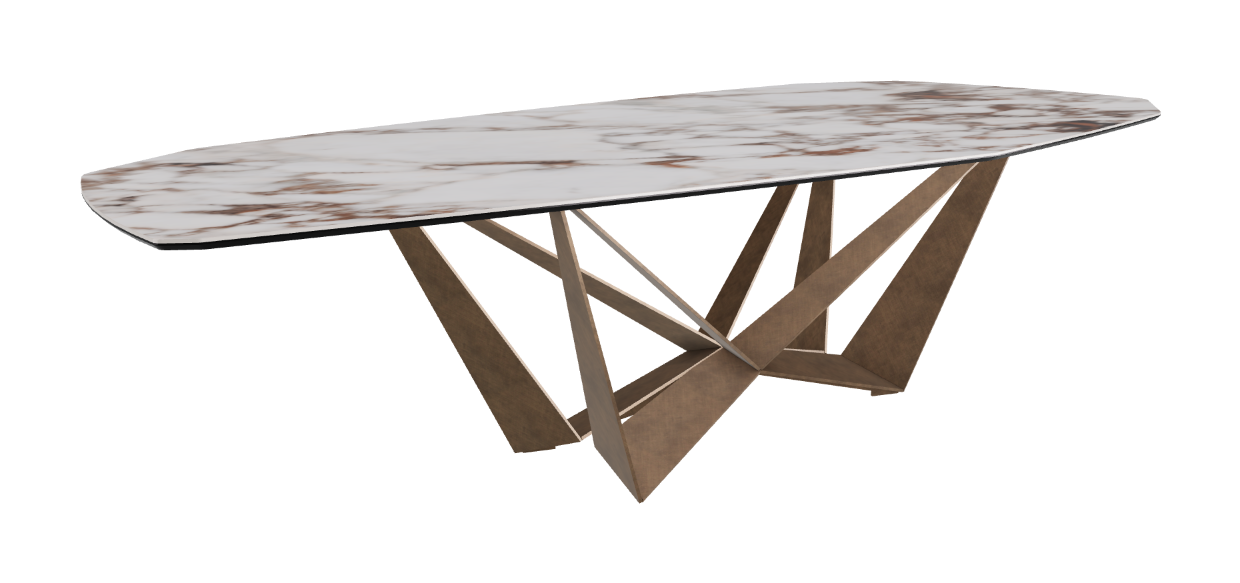 Cattelan Italia Skorpio Keramik Biscuit & Polygon Shaped Dining Table