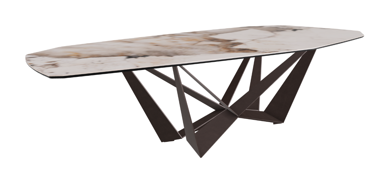 Cattelan Italia Skorpio Keramik Biscuit & Polygon Shaped Dining Table